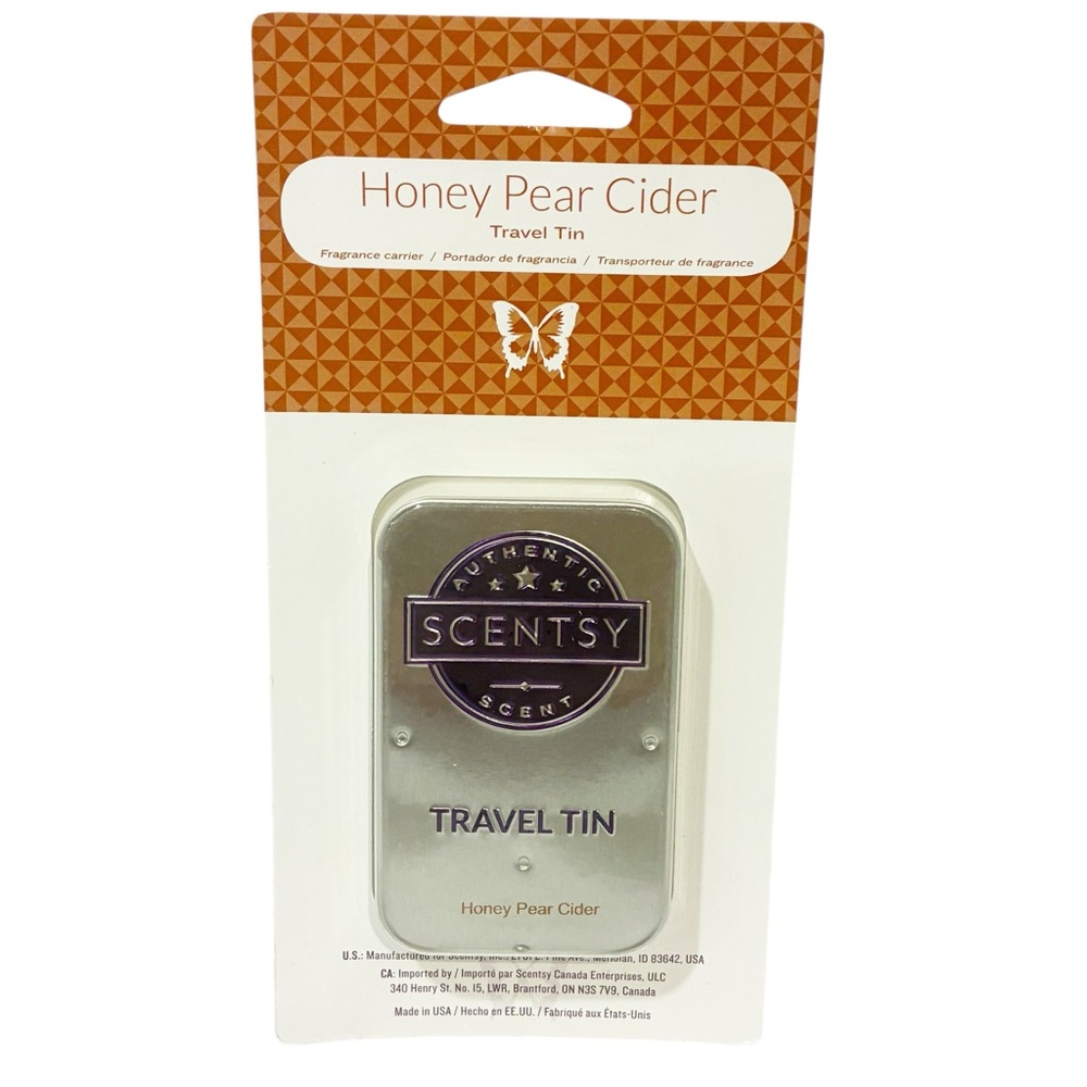 Scentsy HONEY PEAR CIDER Travel Tin Car Freshener Scent NEW